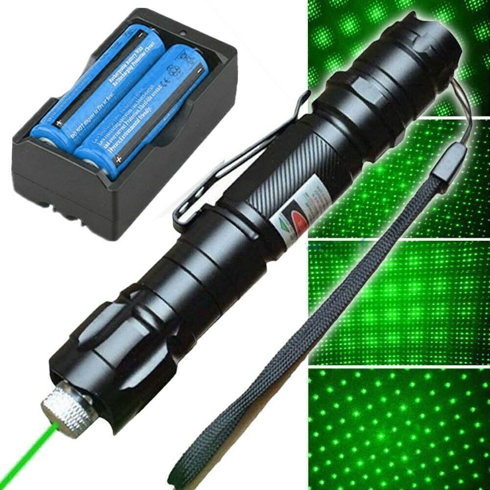 Visible Beam Green Laser Pointer Pen 532nm Star Cap Bright Lazer + Battery