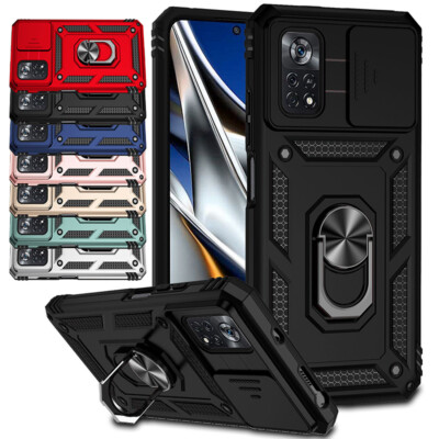 For Xiaomi Poco X4 Pro 5G Shockproof Armor Slide Lens Camera Magnetic Case Cover