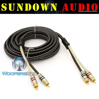 SUNDOWN AUDIO 12FT SAZ 2CHANNEL SOLID 100% OFC COPPER TWISTED RCA AMPLIFIER WIRE