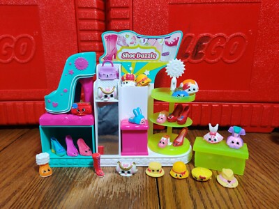Shopkins Shoe Dazzle Playset Moose Lot Toys w/ Shoes Hats Purses 25  Figures