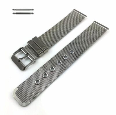 Thin Stainless Steel Metal Silver Mesh Replacement Watch Band Strap #5106