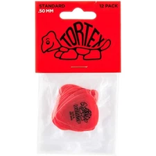 Dunlop 418P.50 Tortex Standard .50mm Red Guitar Picks, 12-Pack