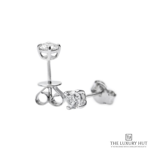 BRAND NEW 18ct White Gold 0.62ct Diamond Stud Earrings – WGI Certified - Picture 2 of 6