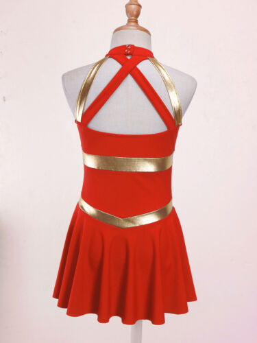 Kids Girls Cheerleading Uniform Sleeveless Dress Cheer Leader Costume AU - Picture 33 of 63