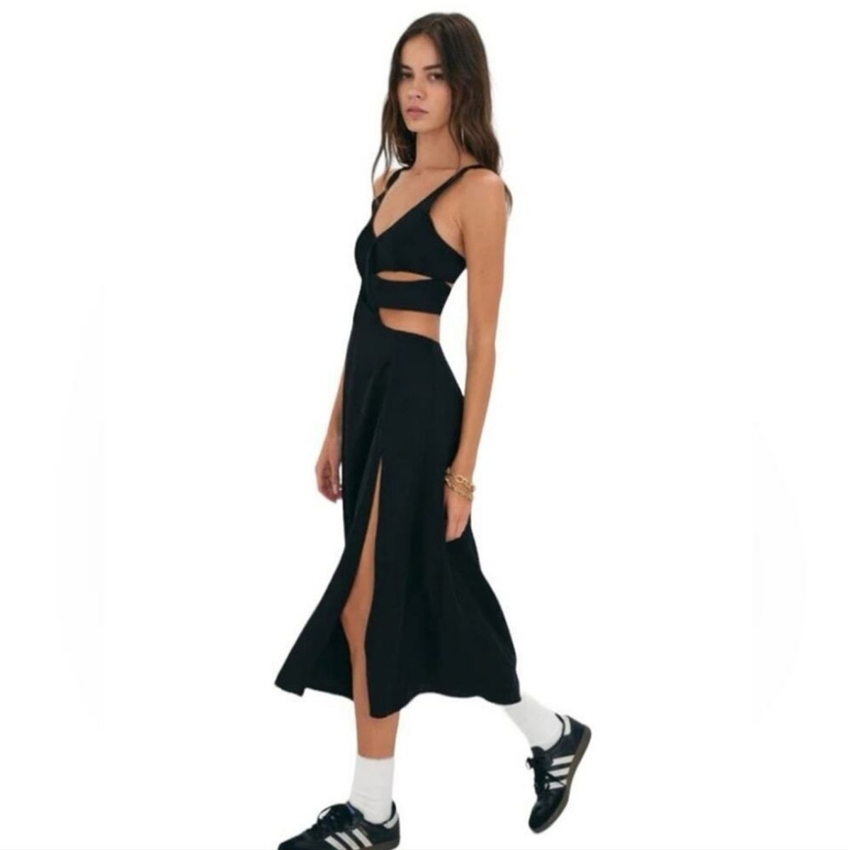 For Love and Lemons Yuri Black Midi Dress Strappy Size Large New With Tags For Love and Lemons Yuri Black Midi Dress Strappy Size Large New With Tags