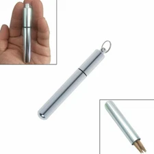 Pill Box Bottle Holder Ear Spoon Tool Keychain With ID Holder Inner Container