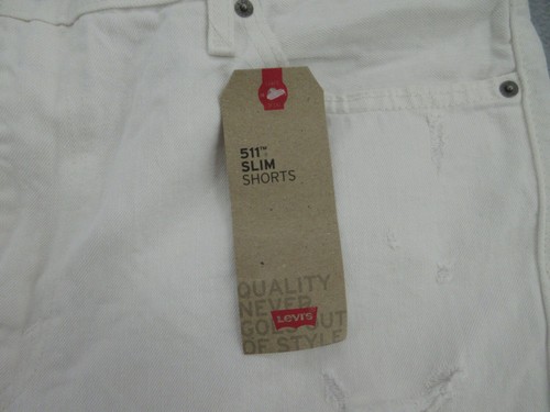 Bermuda Levis 511 pantaloncino uomo 40 bianco slim cotone invecchiato (veste 41x11) NUOVO - Foto 11 di 14