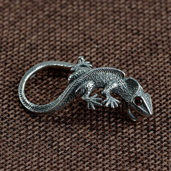 925 Sterling Silver  Lizard Pendant For Biker Men Jewellery A2198