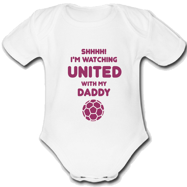 WEST @HAM UNITED UTD DADDY Babygrow Baby Vest Grow FOOTBALL GIFT