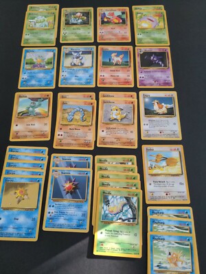 Pokemon TCG 2000 Base Set 32 card lot - uncommon, LP/NM, Bulbasaur Squirtle  | eBay