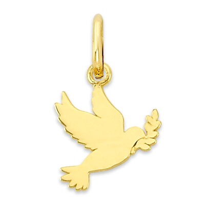 Real Solid 10k/14k Gold Dove Charm - Cute Animal Charms - Religious Charm Dove