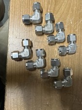 Lot of 8 NOB 3/8" Superlok 90° 316 Stainless Steel Compression Union Elbows