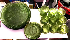 Vintage 4 Piece Dinner Set Anchor Hocking Sorano Avocado Green