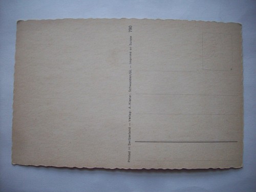 Steiff Mecki Igel Skifahren Ski anthropomorph Vintage 60er Postkarte - Bild 2 von 2