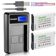 Kastar Battery and LCD Slim USB Charger for Nikon EN-EL23 Coolpix P600 S810 P900
