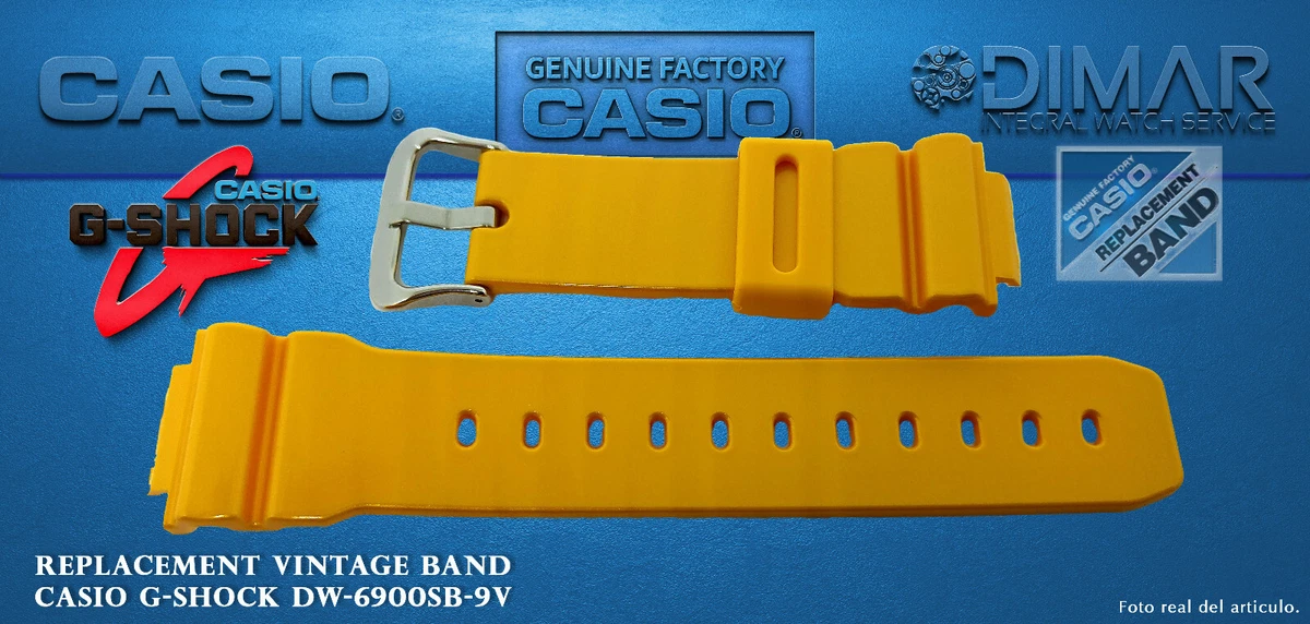 Replacement Original Watch Band Casio G-Shock DW-6900SB-9V. NOS