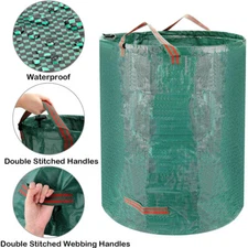 72 Gallon Reusable Garden Waste Bags Waterproof Leaf Lawn Trash Bags US