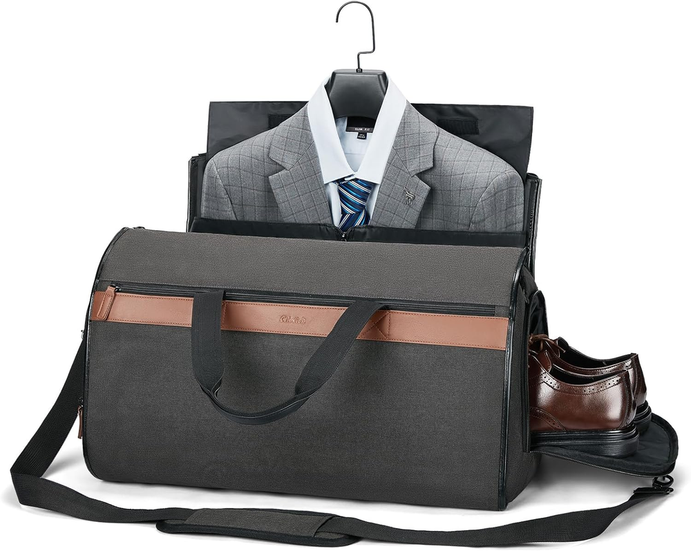 Garment Bags Travel 2 in 1 Suit Bag Men Women 45L Garment Duffle Bag Dark Gray