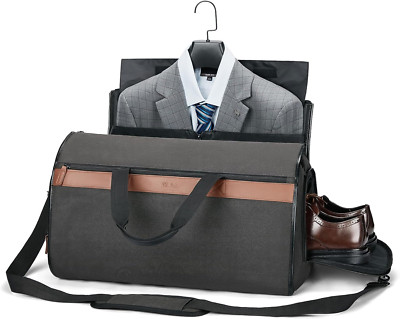 Garment Bags Travel 2 in 1 Suit Bag Men Women 45L Garment Duffle Bag Dark Gray