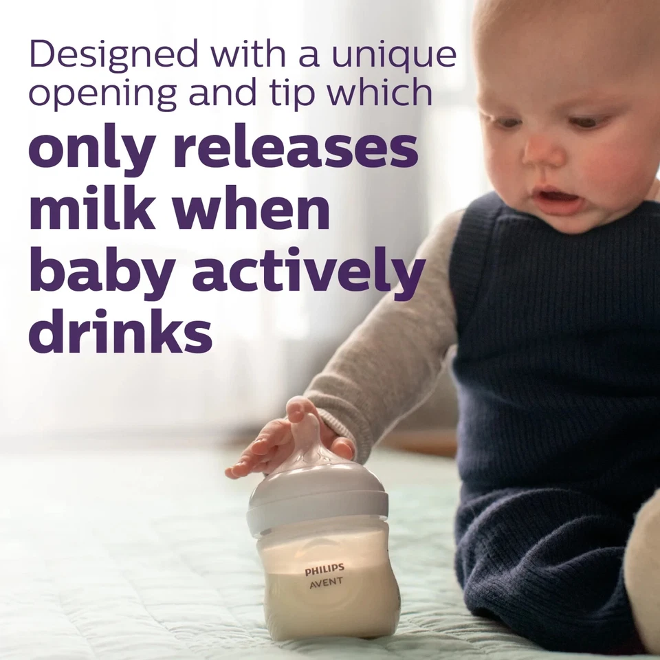 Philips Avent Natural Response Nipple, 粉红色, 4oz,3pk, S 婴儿奶瓶 — 第 3/4 张图片