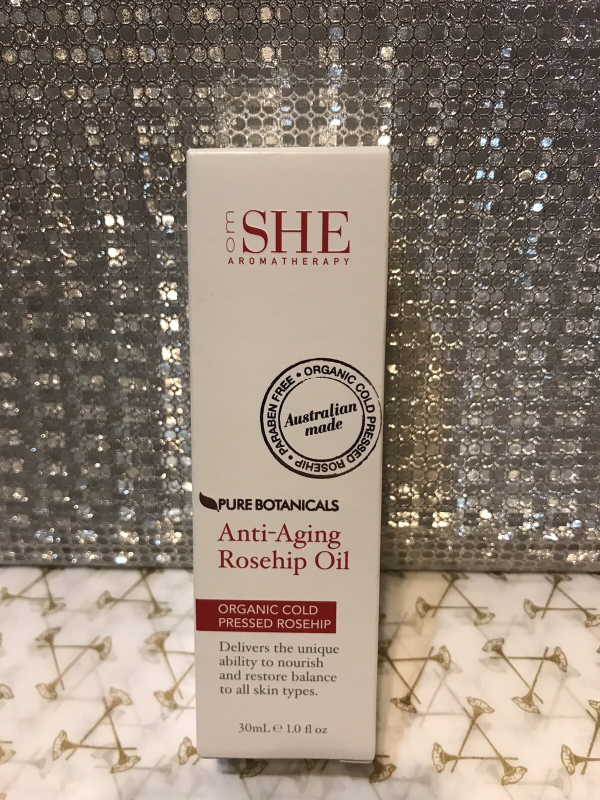 Om She Aromatherapy Pure Botanicals Anti-Aging Rosehip Oil 30ml New and Boxed