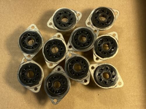 10 NOS Vintage Black Amphenol 8-Pin Octal PC BOARD MOUNT Vacuum Tube Sockets (Qt - Picture 1 of 9