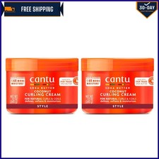 Coconut Curling Cream with Pure Shea Butter 12 oz Pack of 2 for Defined Curls