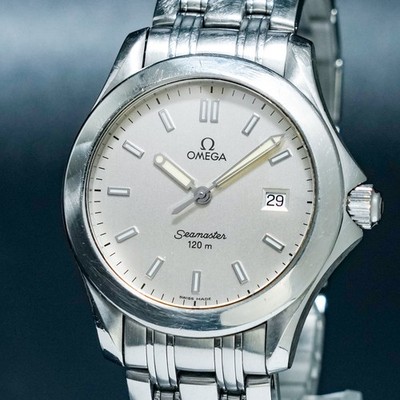 OMEGAシーマスター120M/シルバー Vintage 1998[N-MINT] OMEGA Seamaster 120m Silver WhiteDate Cal