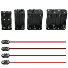 2/4/6/8 x 1.5V AA Battery Holder with Snap Connector Kit Include 3/6/9/12 Vol...