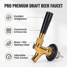 Beer Faucet All Purpose Beverage Tap for Draft Beer Wine Home Brewing Keg System