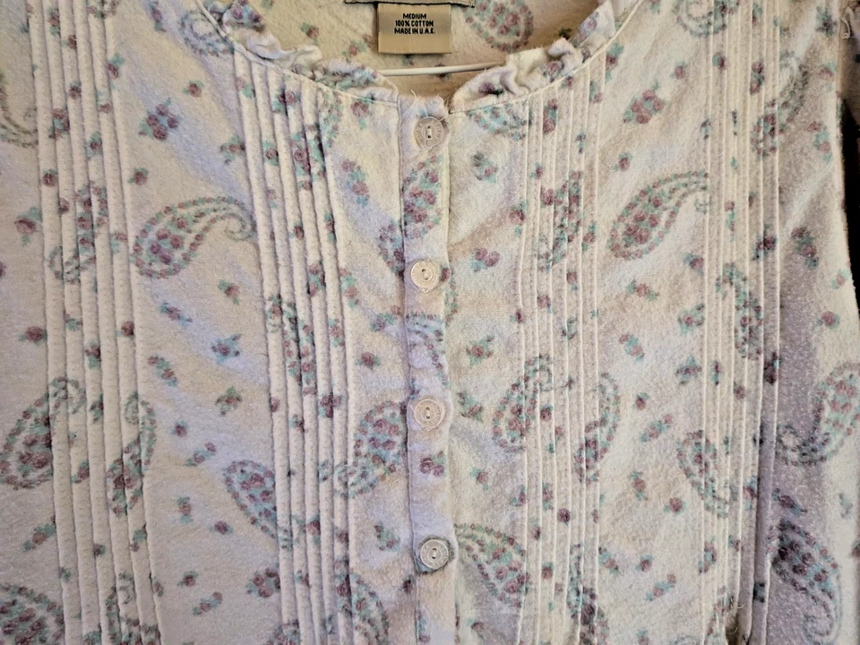 Camisón vintage Laura Ashley para mujer talla M cachemira franela cabaña pradera Foto 4 de 4