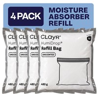 Clayr HumiDrop Refill Bags 480g 4pk RD1600 Dehumidifier 8-10 Weeks Each
