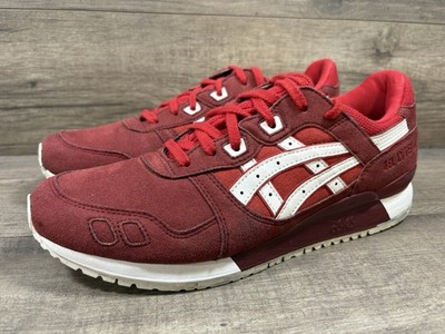 Asics Gel Lyte III Suede H7K4Y Red White Split Tongue Sneakers Mens Size 9.5