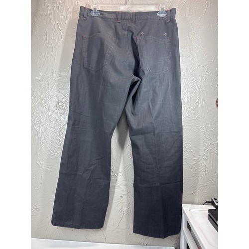Point Zero Herren grau kariert gerades Bein Jeans vorne flach Baumwolle Größe 36x30 - Bild 2 von 8