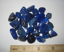 29 TUMBLED POLISHED NATURAL 0.4"-0.7" LAPIS LAZULI STONES AFGHANISTAN 70.8g 3