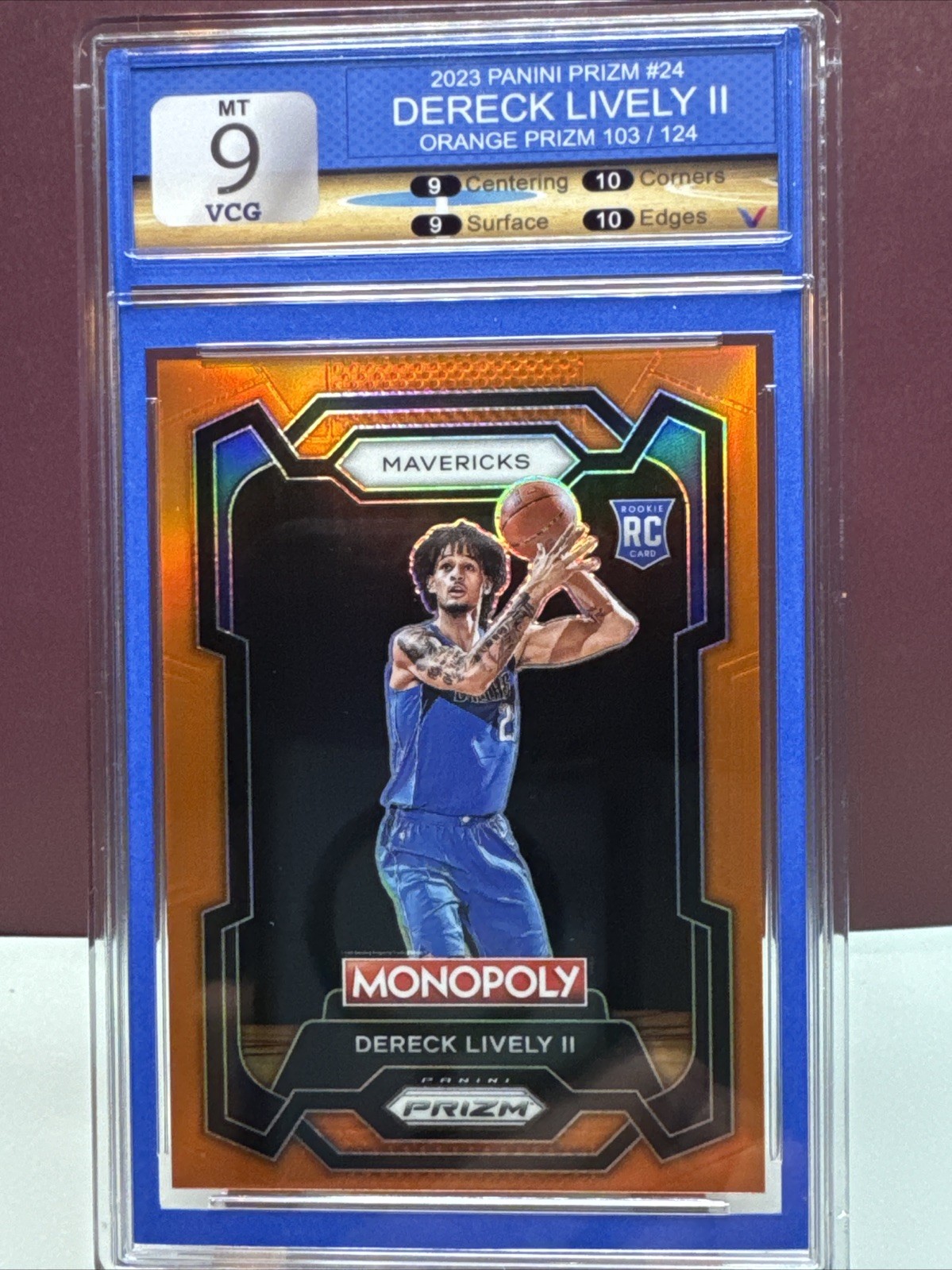 2023-24 Panini Prizm Monopoly - Dereck Lively #24 Orange Prizm /124 (RC)