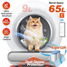 Automatic Self Cleaning Cat Litter Box Liner Dual Sensor Odor Removal