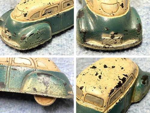 1930-1940's Sun Rubber Co SEDAN 4-Door Two-Tone GREEN & WHITE Toy Car - Picture 9 of 17