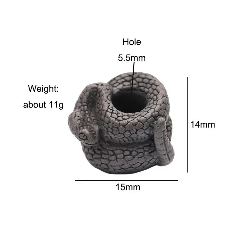 Cuchillo Paracord serpiente EDC negro cuentas cordón latón hágalo usted mismo cuerda colgante accesorios Foto 3 de 4