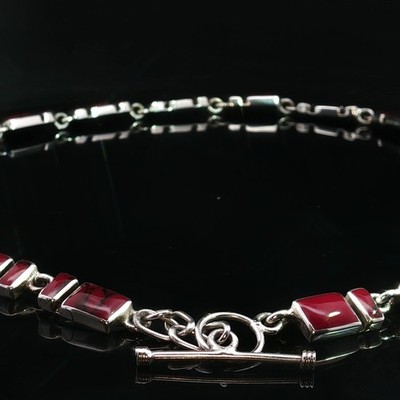 Crimson Red Jaster 925 Silver Necklace