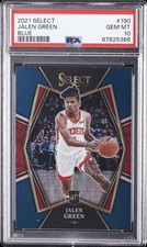 2021 PANINI SELECT BLUE #190 JALEN GREEN ROOKIE RC PSA 10