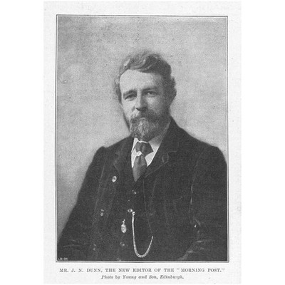 Mr J Nicoll Dunn Editor of the Morning Post Newspaper - Antique Print 1897
