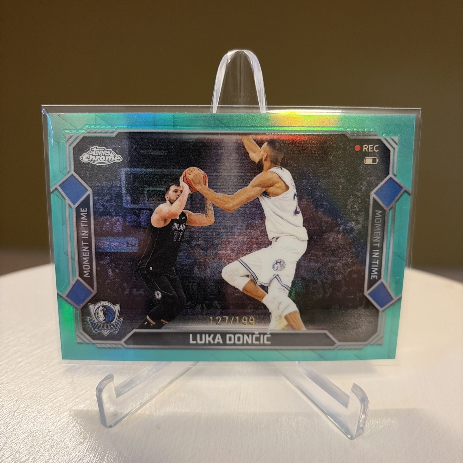 Topps 2026 NBA Debut Aqua Chrome Luka Dončić Moment in Time MT-1 127/199