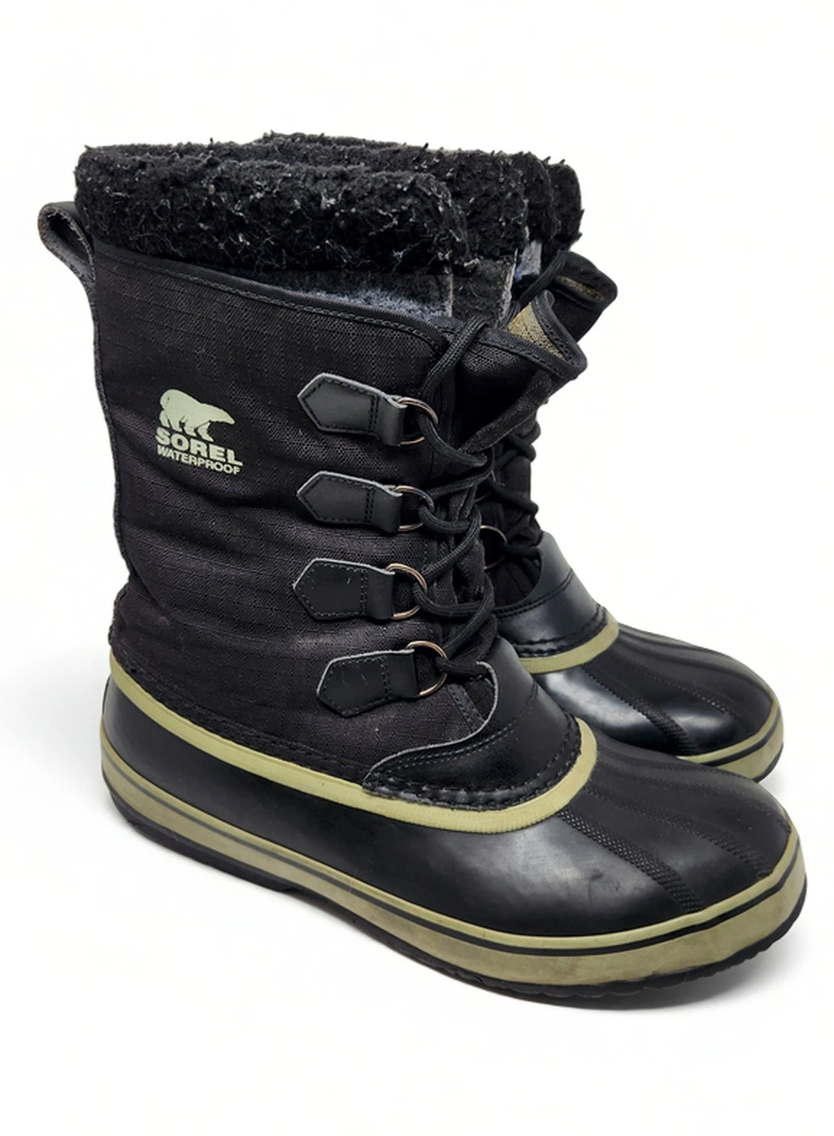 SOREL Men's 10.5 Gorpcore Outdoor 1964 Pac Nylon Waterproof Snow Boots Black