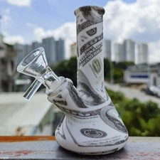 4.7 inch Silicone Hookah Bong Smoking Water Pipe Bong Bubbler + 14mm Bowl US