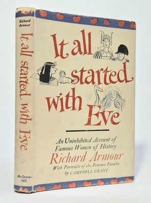 It All Started With Eve Richard Armour 1956 SIGNED 1st Edition 1st Print HC$DJ