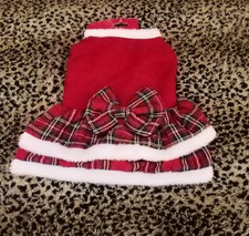 Happy Holiday Pet Dog  Cat Red Santa Costume. Size M/L