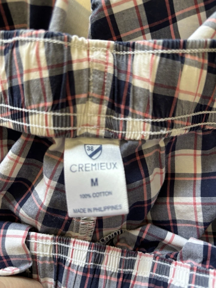 Pantalones cortos de pijama Cremieux Sleep Lounge para hombre talla mediana 100 % algodón a cuadros Foto 2 de 4