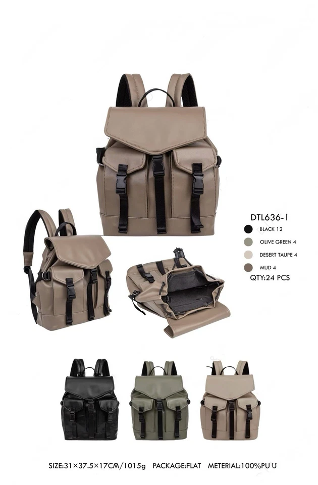 Zaino Elegante in Pelle Unisex Versatile e Resistente. Università Everday Lavoro - Immagine 4 di 4