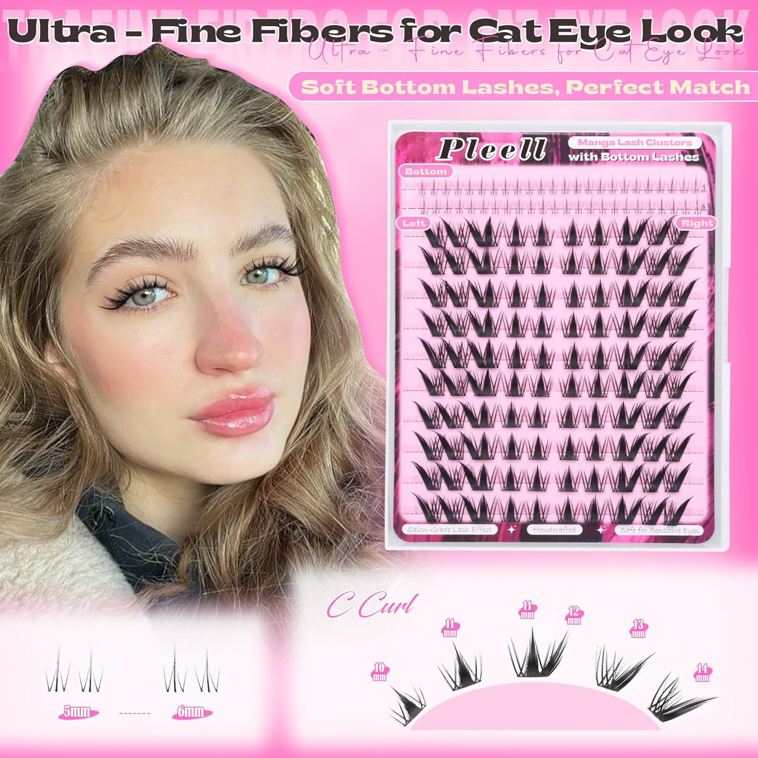 Fox Eye Lash Clusters Fairy Eyelash Clusters with Bottom Lashes Wispy Spiky Clus